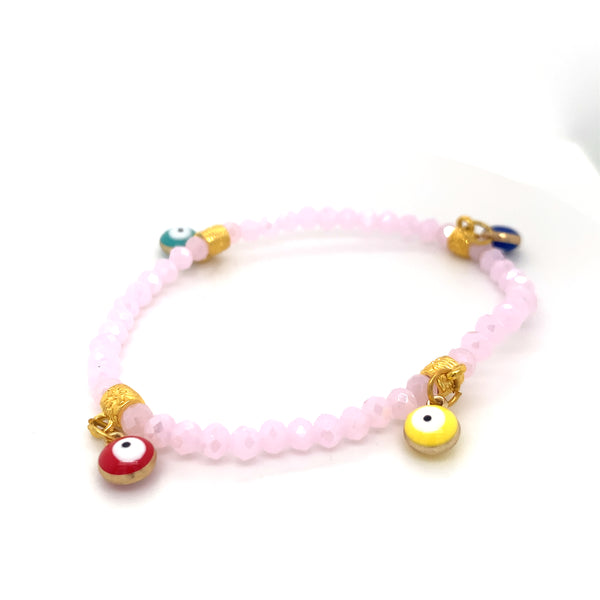 Mati Evil Eye - Pink Crystal Bracelets