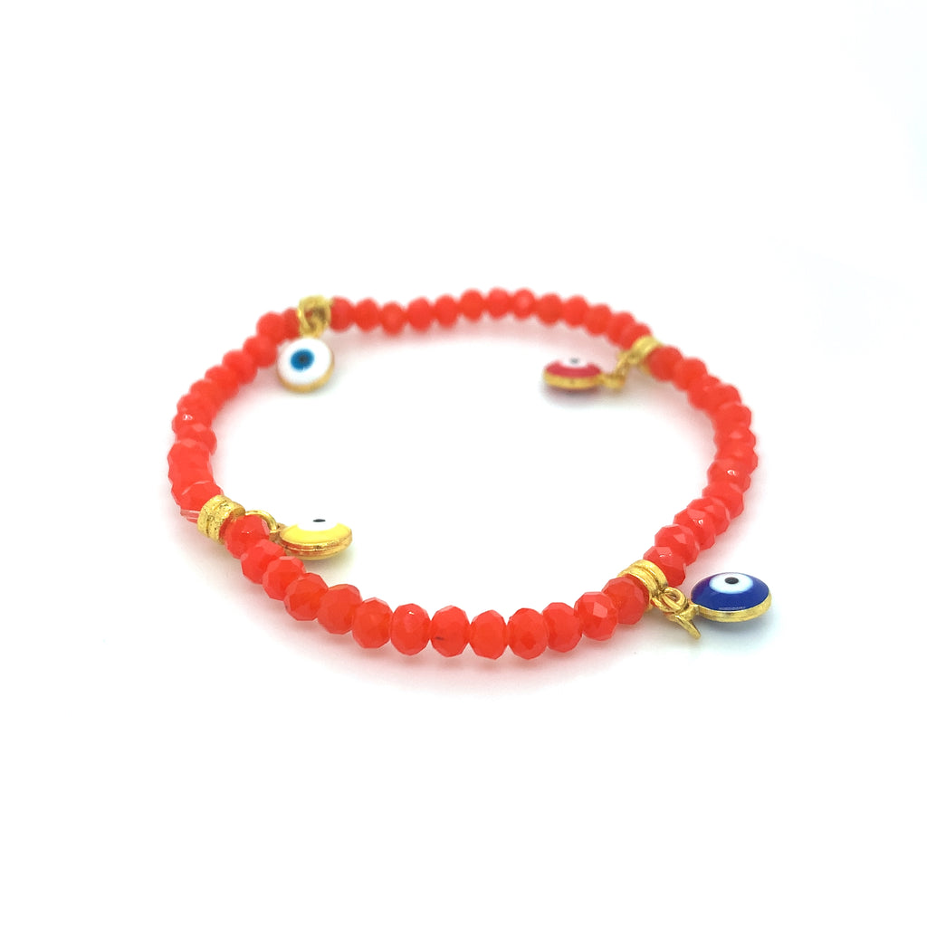 Mati Evil Eye - Orange Crystal Bracelets