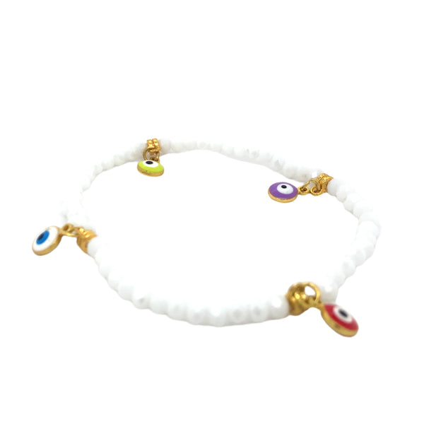 Mati Evil Eye - White Crystal Bracelets