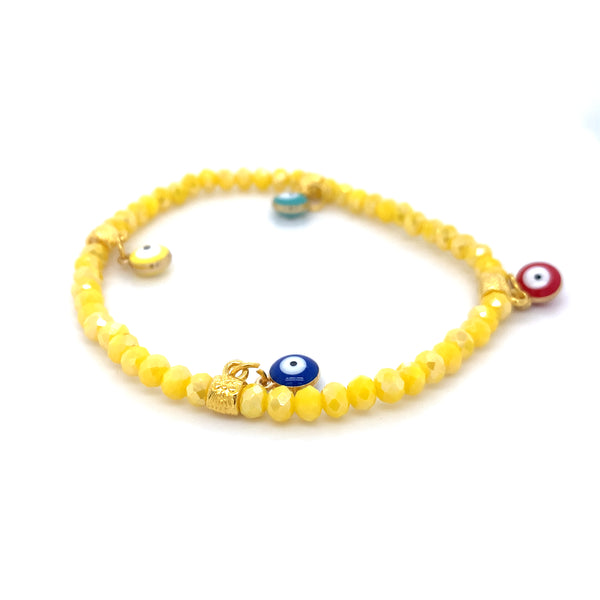 Mati Evil Eye - Yellow Crystal Bracelets