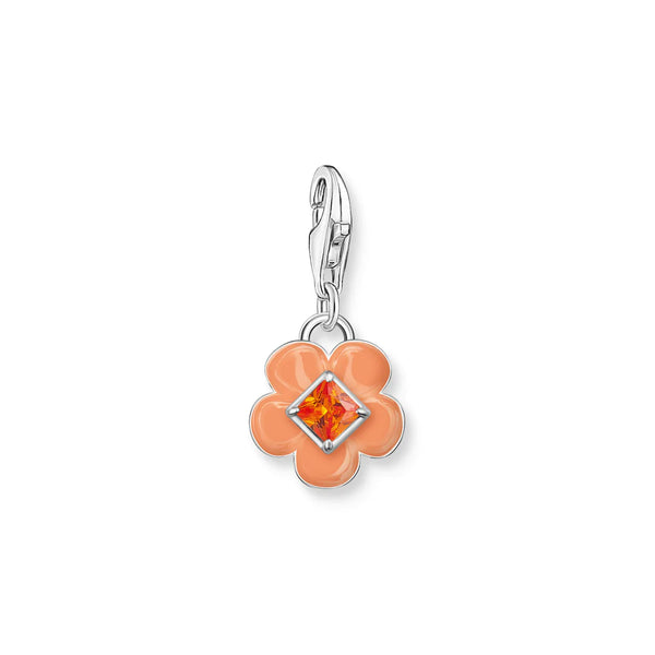 Charmista: 3D Orange Flower Silver Charm
