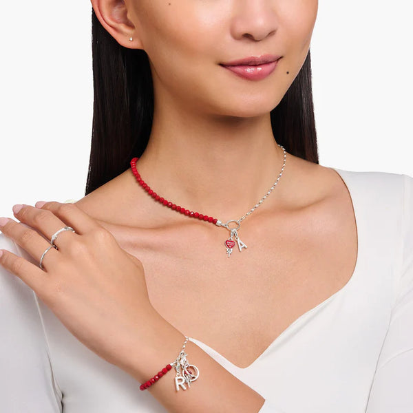 Red Lollipop Heart Silver Charm