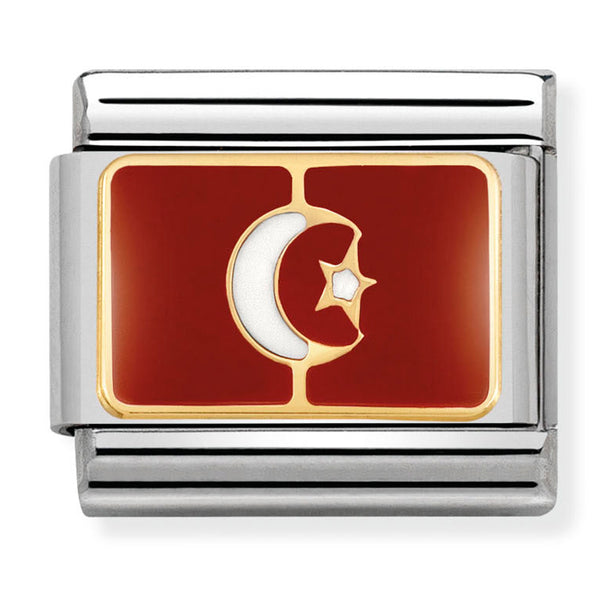 Europe Flag - Turkey Gold Charm