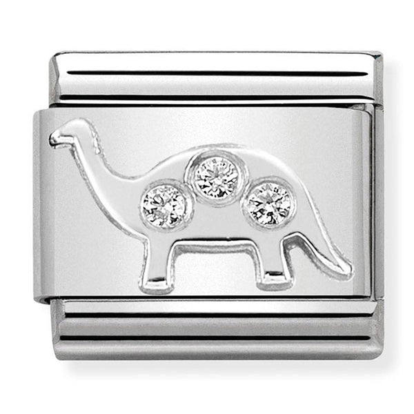 Animals - Brontosaurus with CZ Silver Charm