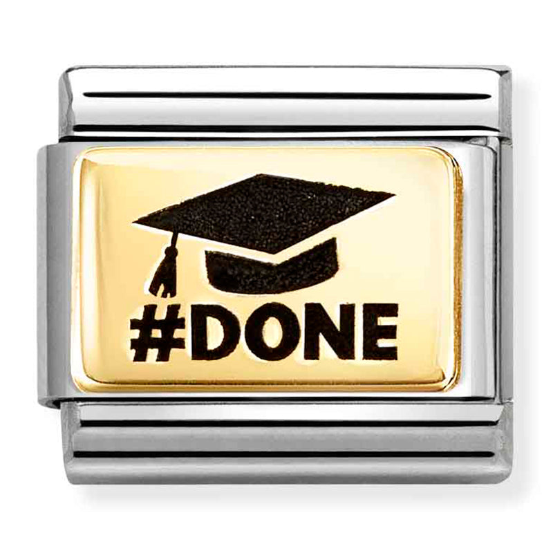 Occasions - Graduation Hat (#DONE) Enamel Gold Charm