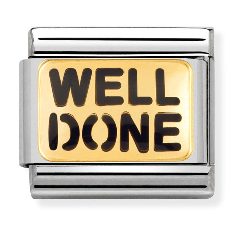 Good Luck - Black Well Done Gold Charm