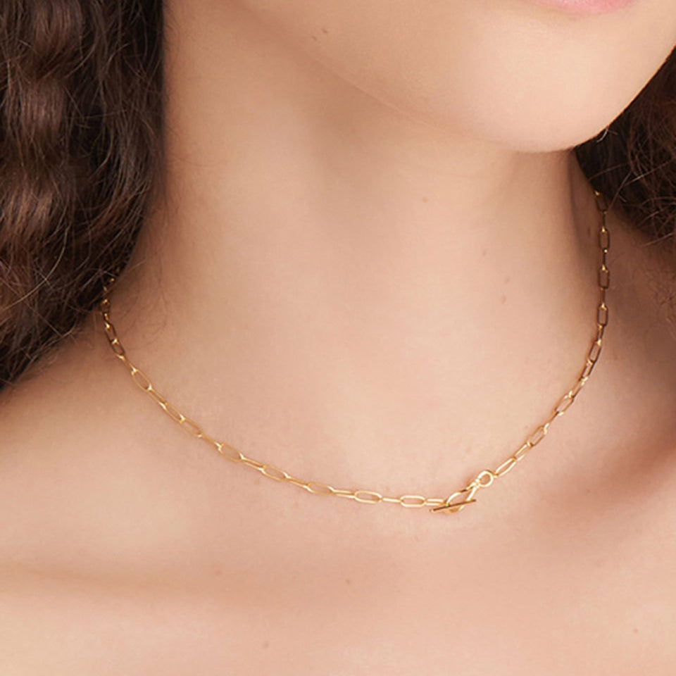 Forget Me Knot - Knot T Bar Gold Chain Necklace
