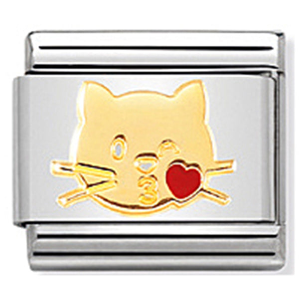 Animals - Cat Kiss Gold Charm