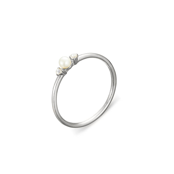 Freshwater Pearls & CZ Fine Ring - 2 colours