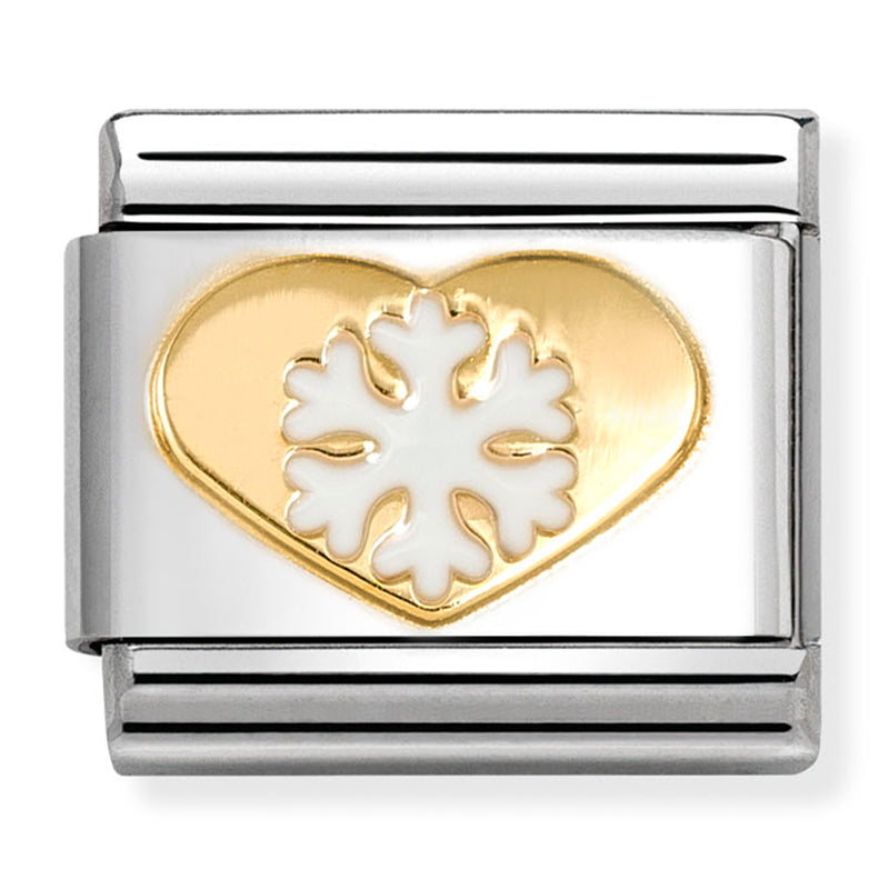 🎄Christmas - Snowflake with Heart Gold Charm