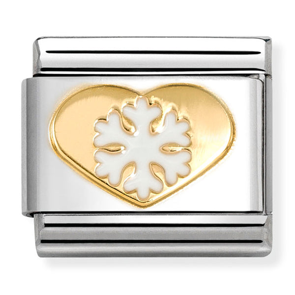 🎄Christmas - Snowflake with Heart Gold Charm