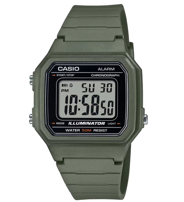 Casio Digital Utility Green Resin Band Watch