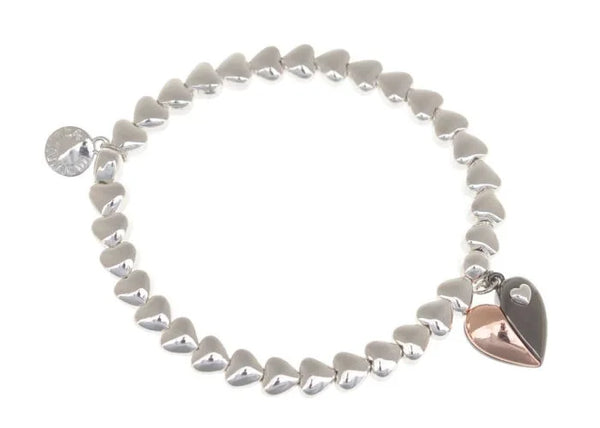 Equilibrium - Puffed Heart Mixed Metal Bracelet