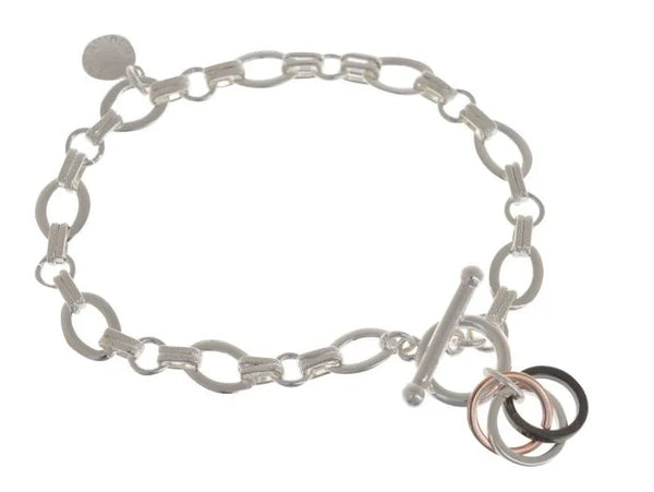 Equilibrium - Three Circle Mixed Metal Bracelet