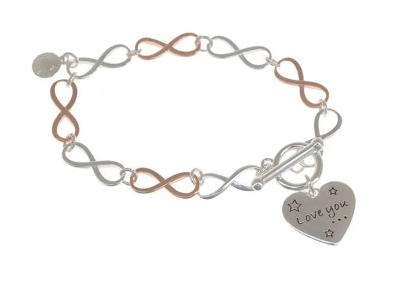 Equilibrium - Love You Eternal Message Silver Bracelet