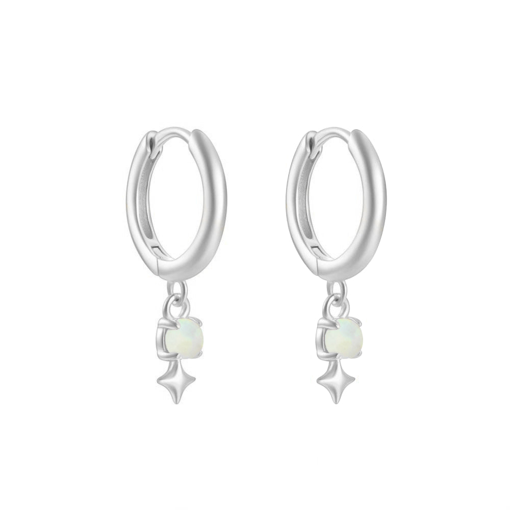 Earring  -  Opalite & Star Huggie