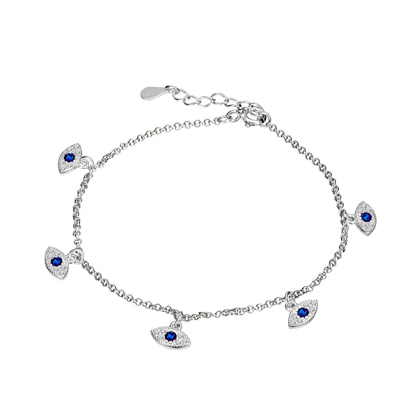 CZ Evil Eye Mini Charm Bracelet