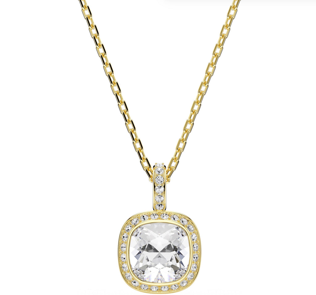 Una Angelic: White Cushion Cut Crystals Pendant - 2 Colours