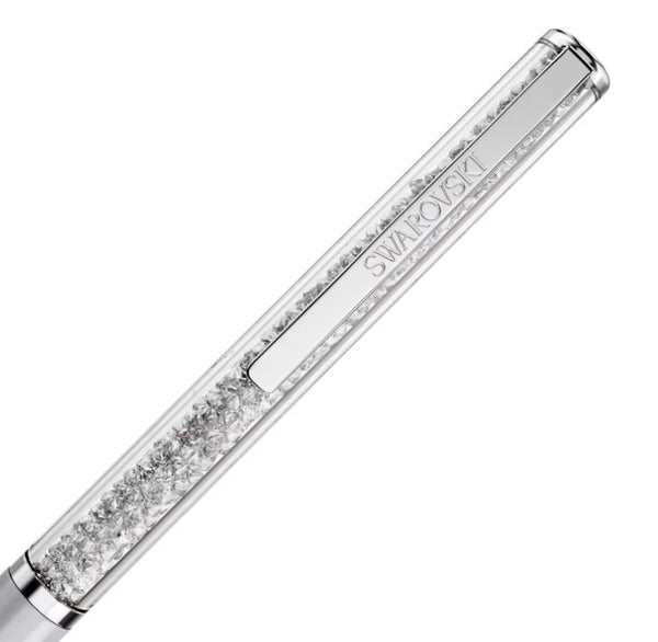 Crystalline Ballpoint Pen - Silk White, White Lacquered Chrome Plated