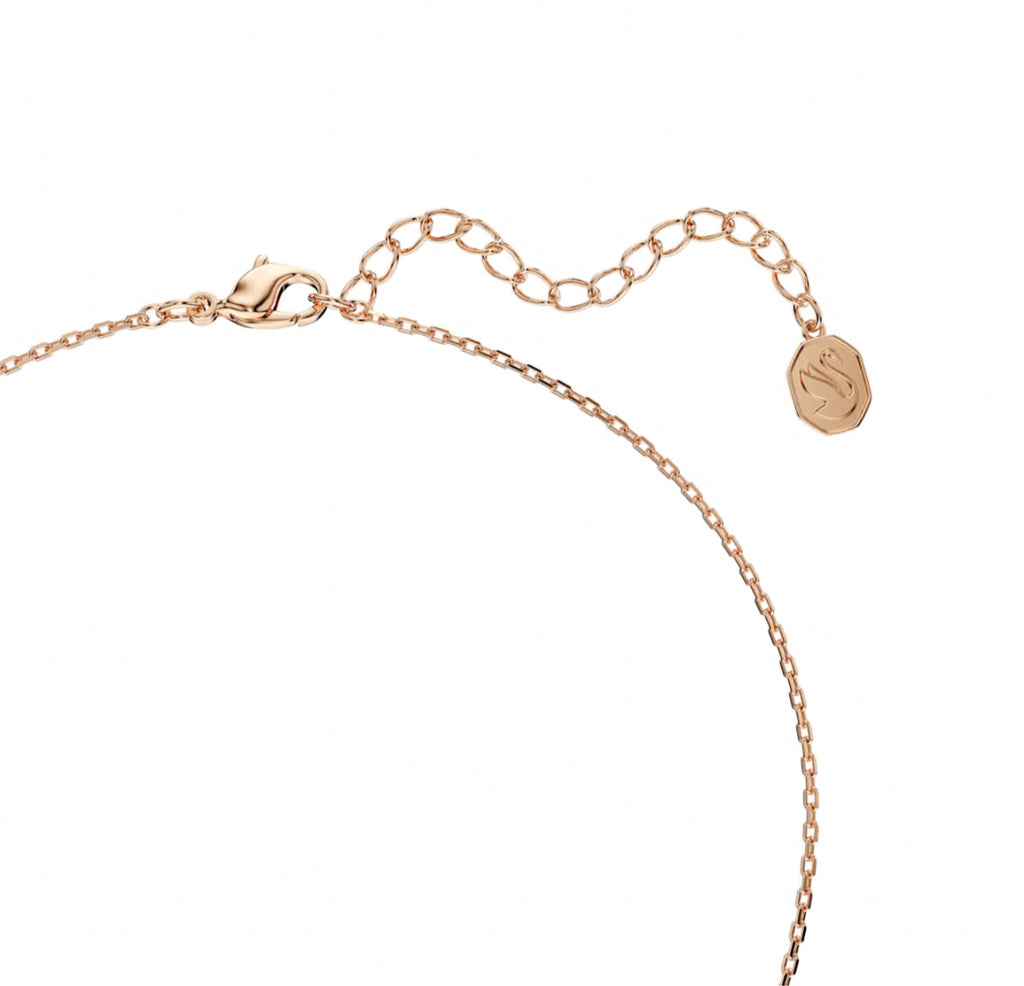 Mickey & Minnie Black Crystal Rosegold Tone Necklace