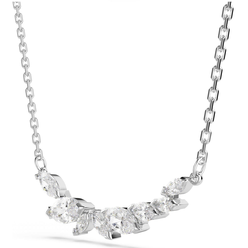 Mesmera: White Marquise Cut Crystal Silver Necklace