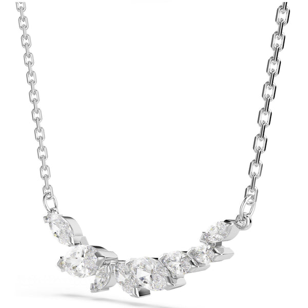 Mesmera: White Marquise Cut Crystal Silver Necklace