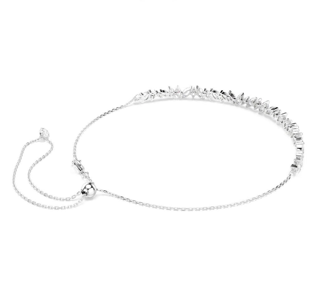 Mesmera: White Marquise Cut Crystals Silver Choker