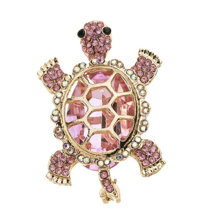 Brooch - Pink Turtle
