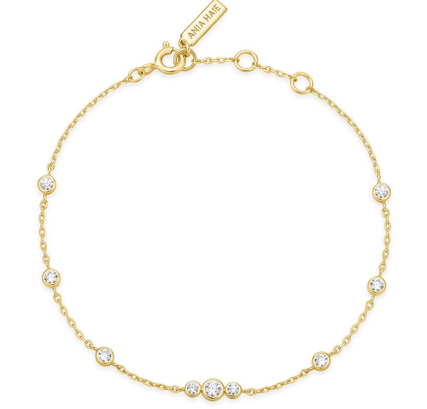 Miss Dainty - Sparkling Bezel Cubic Zirconia Station Bracelet - 2 Colours