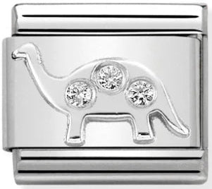 Animals - Brontosaurus with CZ Silver Charm