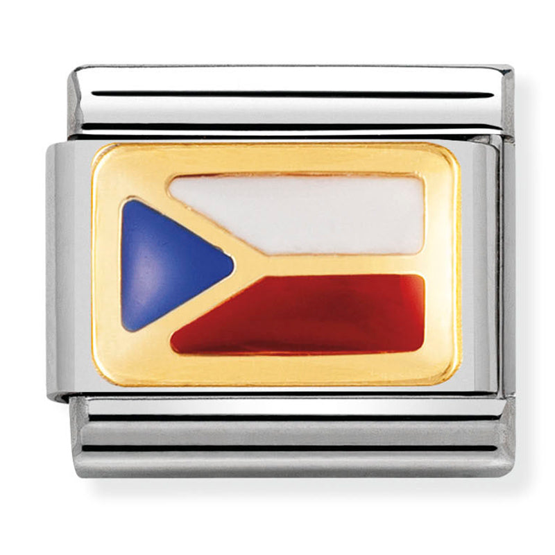 Europe Flag - Czech Republic Gold Charm