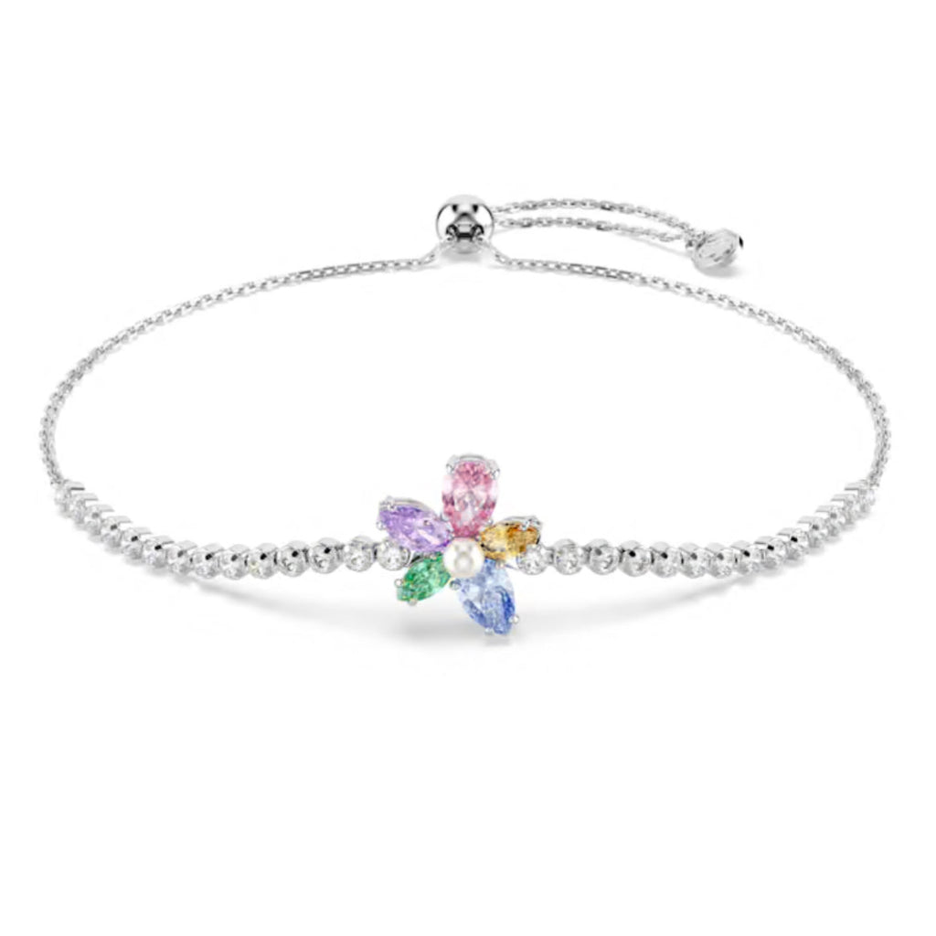2026 Capsule Ariana Grande: Flower Multicoloured Mixed Cuts Crystals Silver Bracelet