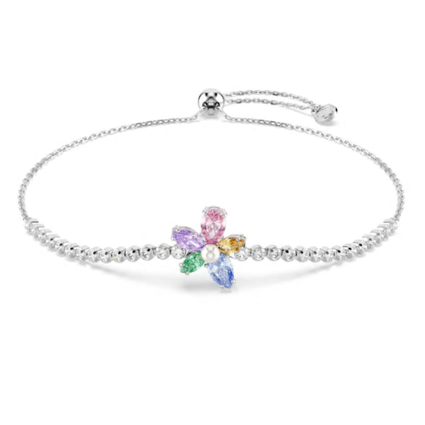 2026 Capsule Ariana Grande: Flower Multicoloured Mixed Cuts Crystals Silver Bracelet