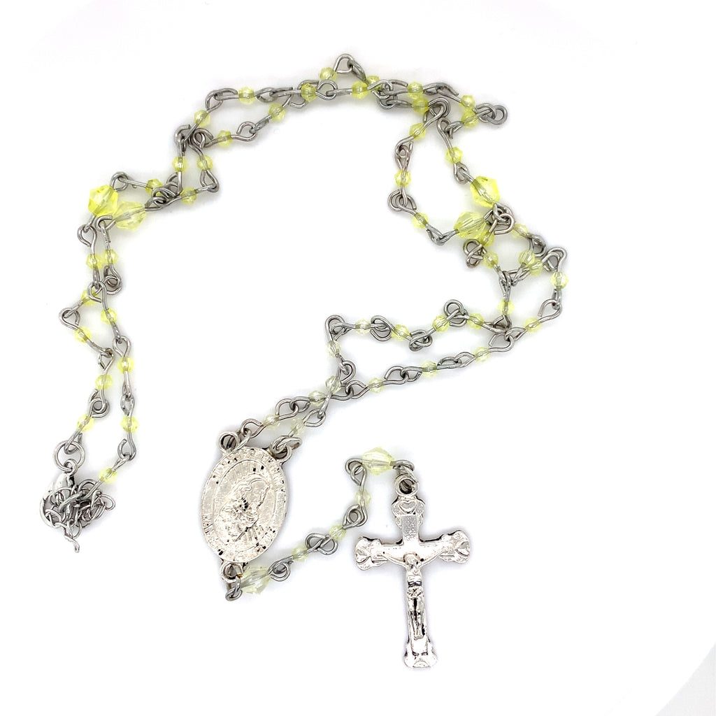 Lime Green Rosary Beads Necklace