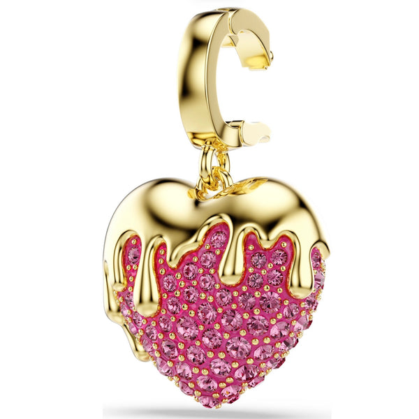 Idyllia: Pink Mixed Cut Crystal Heart Gold Charm