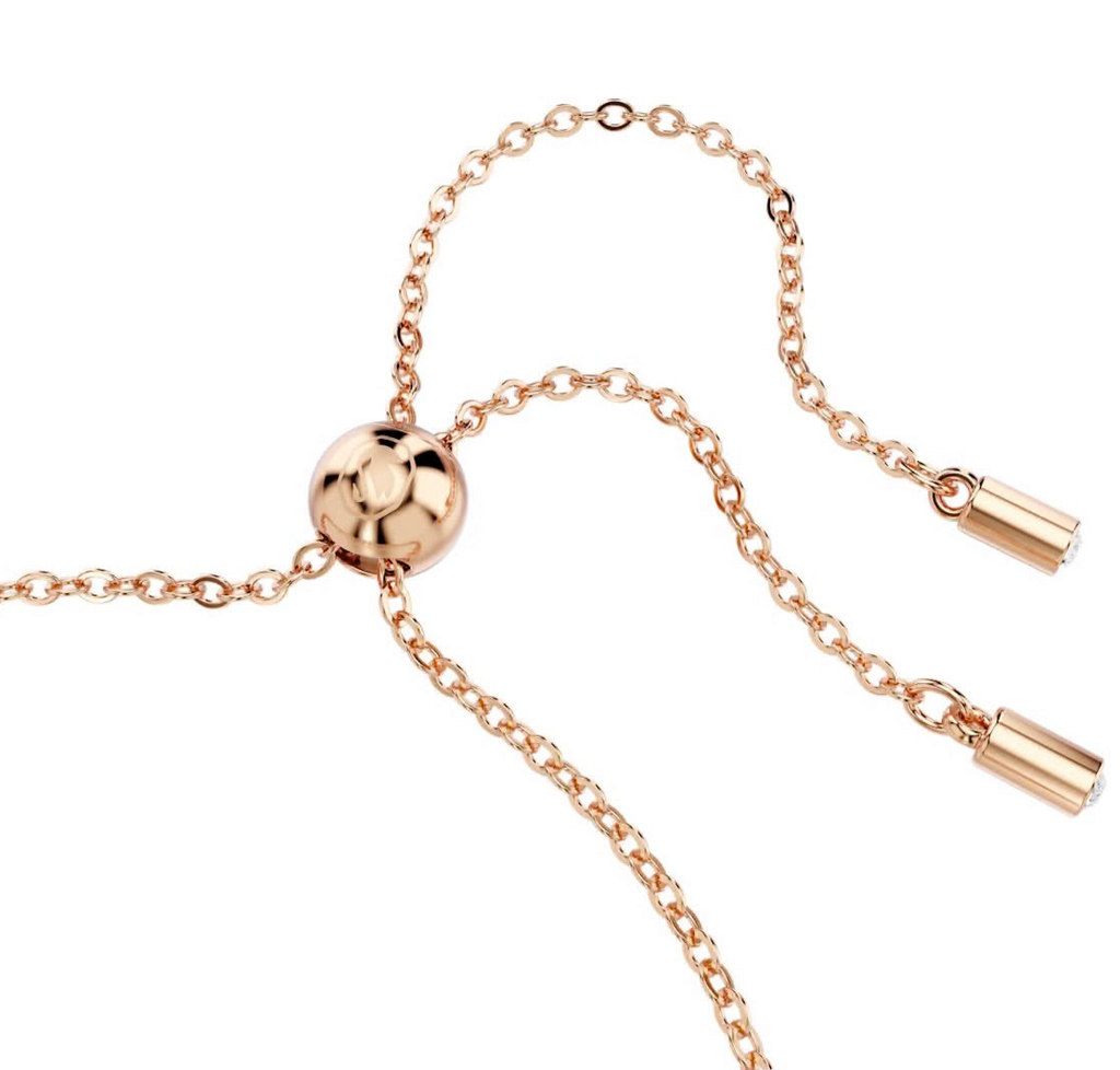 Matrix: White Mixed Cuts Rosegold Tennis Bracelet