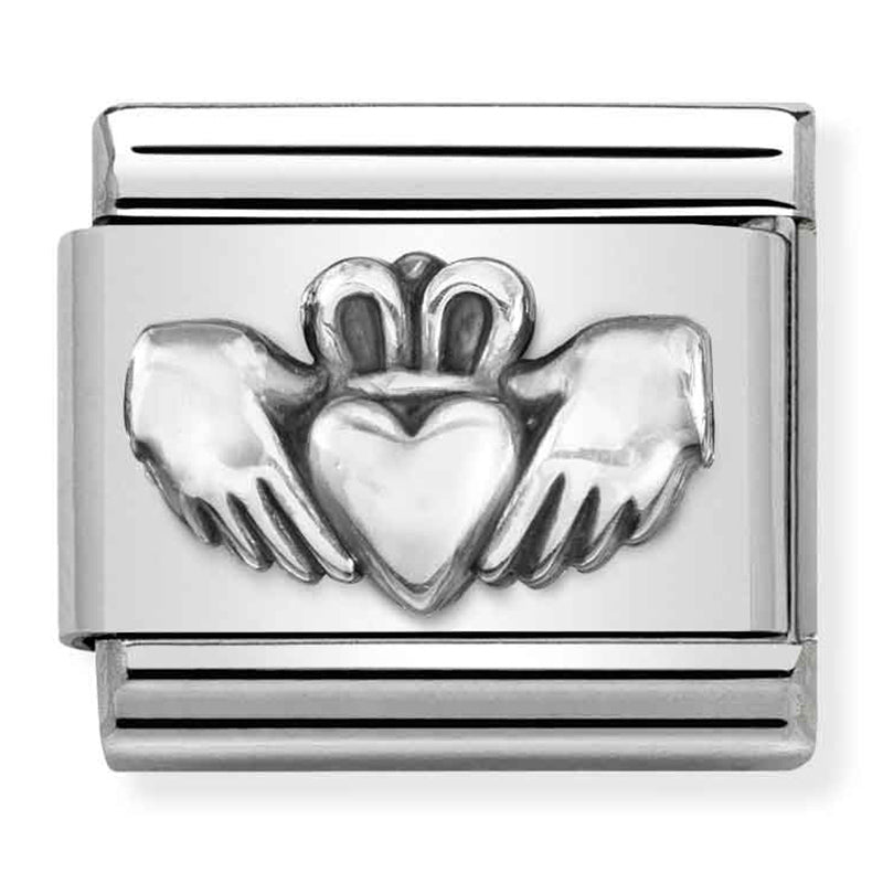 Religion - Claddagh Oxidised Silver Charm