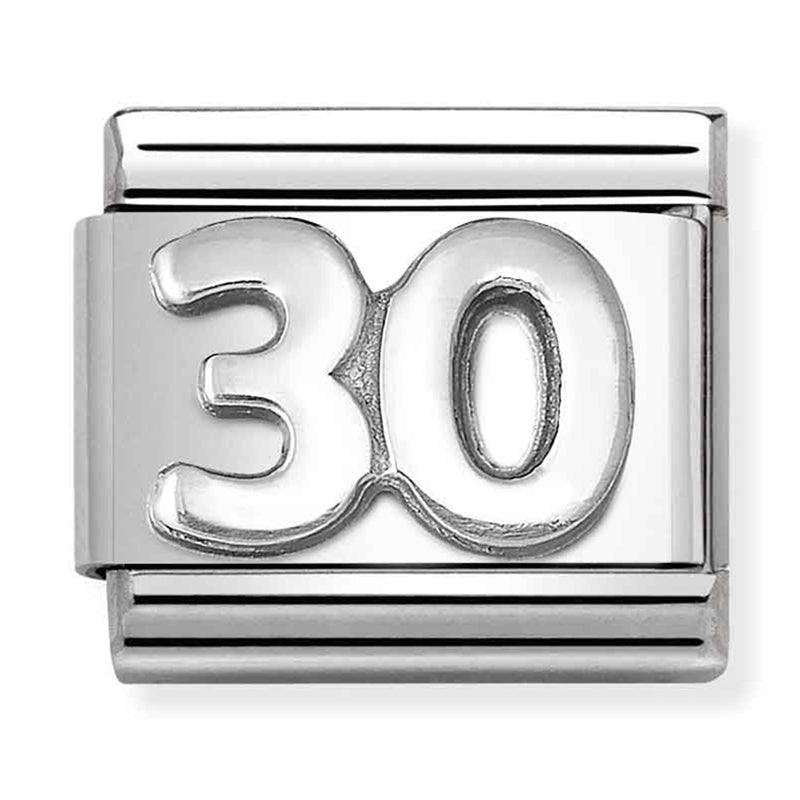 Birthday - 30th Oxidised Silver Charm