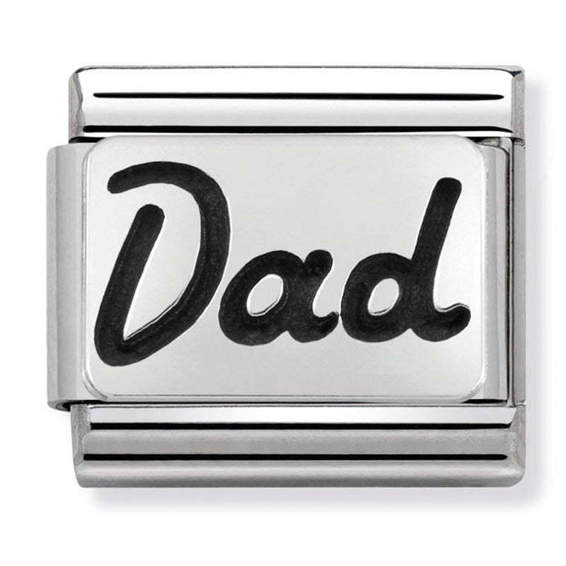Family - Dad Italics Silver Charm