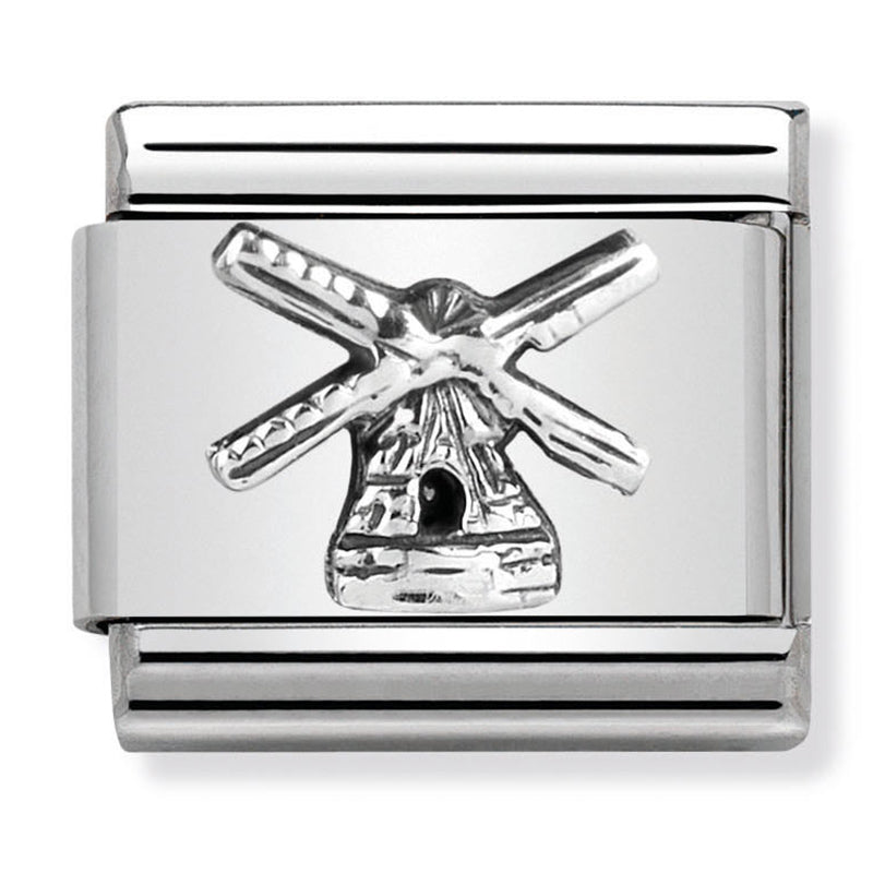 Travel - Windmill Relief (Netherlands) Silver Charm