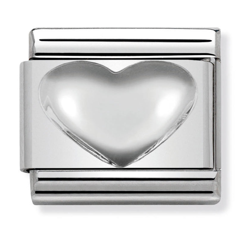 Love - Raised Heart Silver Charm