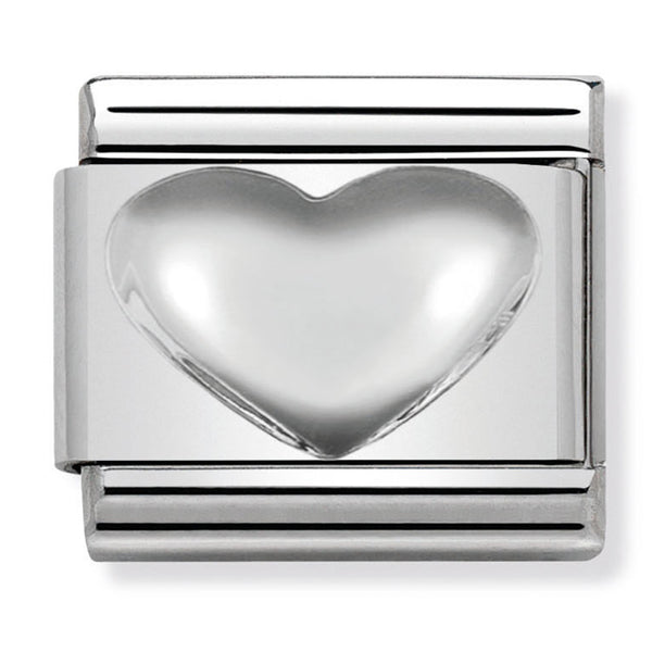 Love - Raised Heart Silver Charm
