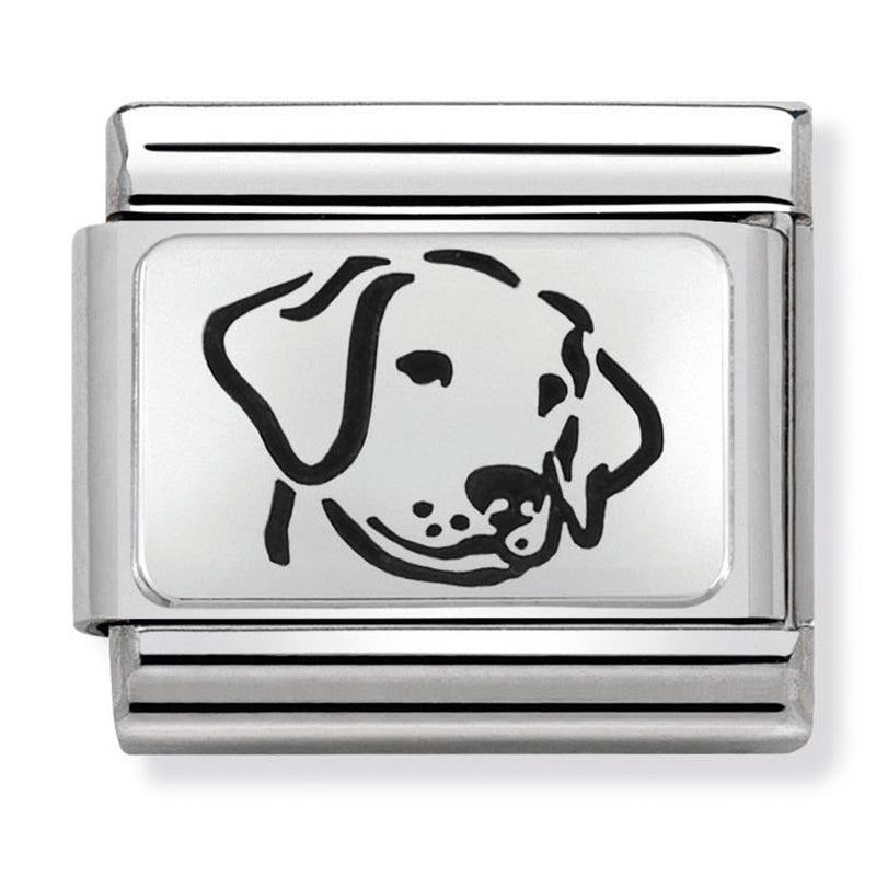 Animals - Dog in Black Enamel Silver Charm