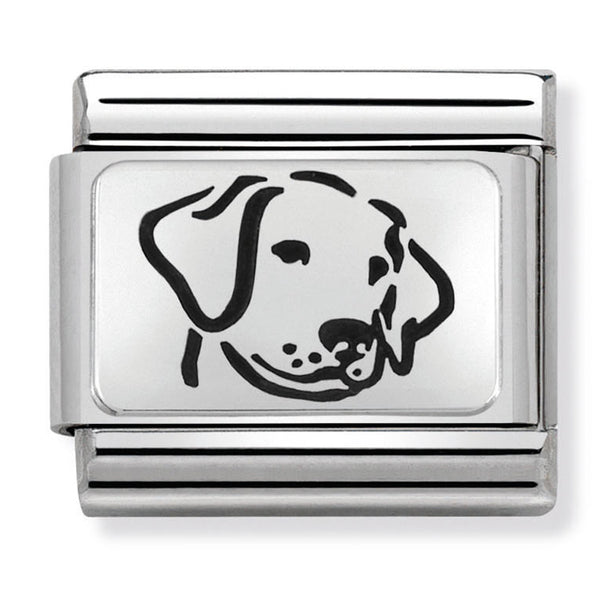 Animals - Dog in Black Enamel Silver Charm