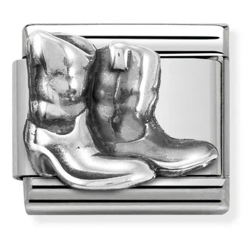 Hobbies - Cowboy Boots Silver Charm