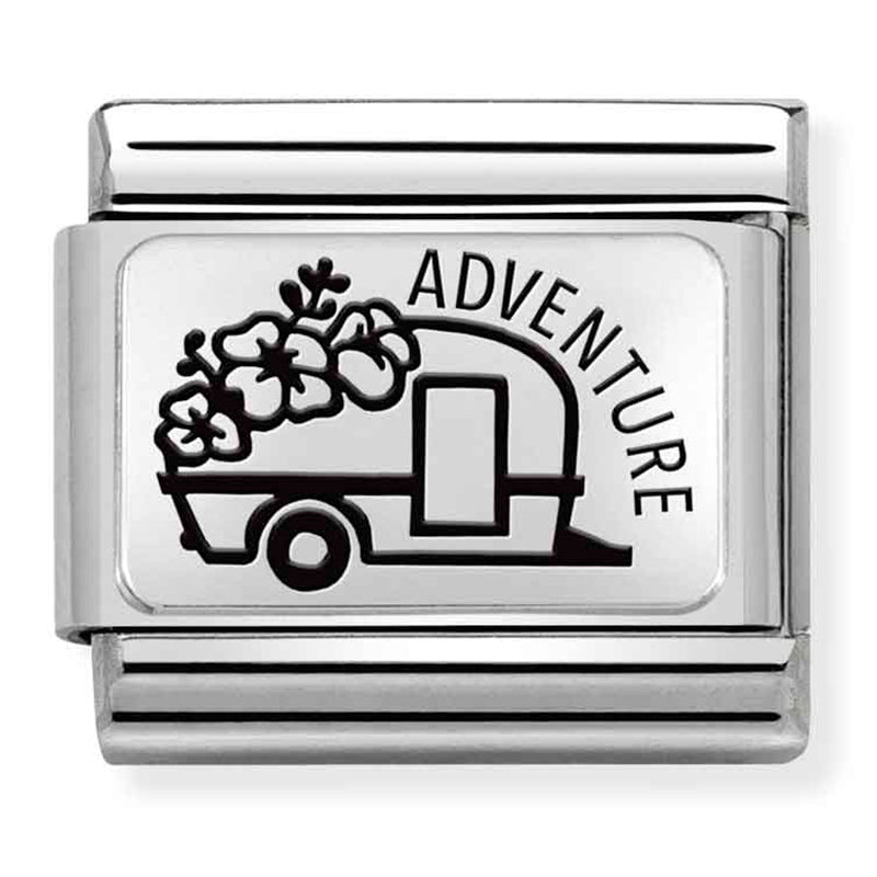 Travel - Caravan With Flowers Silver Charm