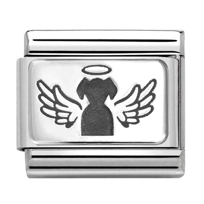 Animal - Angel Dog Silver Charm