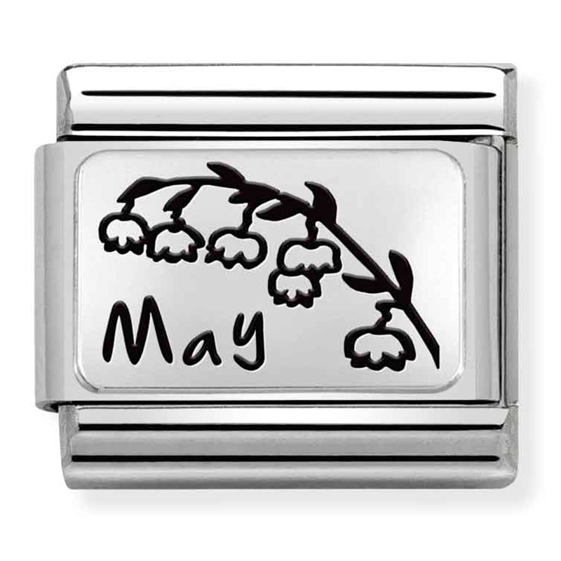 Birth Flower - May Lily of the Valley Flower Silver Charm