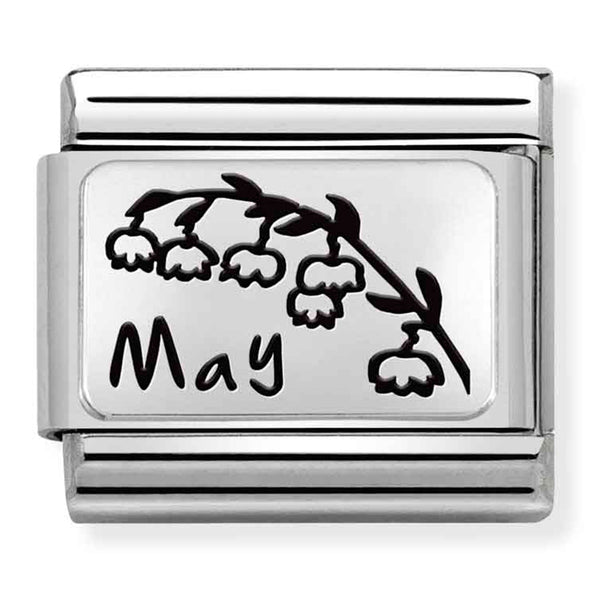 Birth Flower - May Lily of the Valley Flower Silver Charm