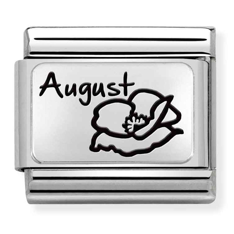 Birth Flower - August (Poppy) Silver Charm